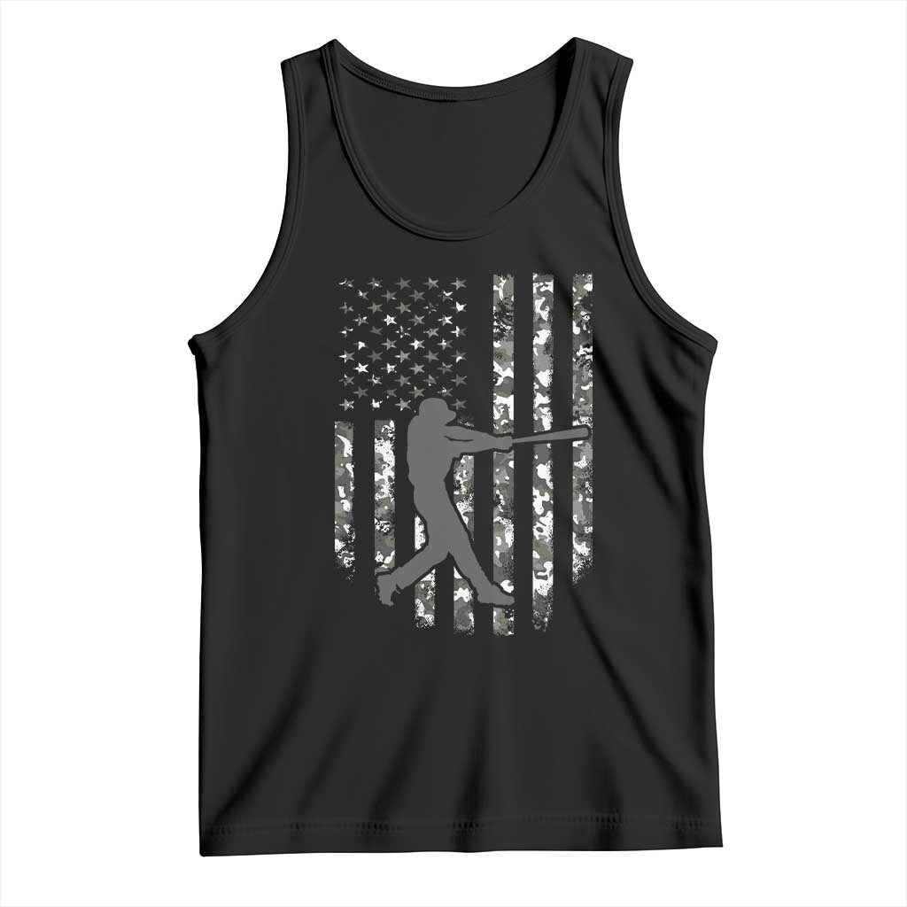 Camo US Flag Baseball Player Tank Top Retro Camouflage American Flag Patriotic TS10 Black Print Your Wear