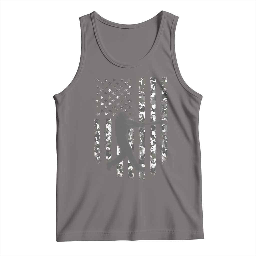 Camo US Flag Baseball Player Tank Top Retro Camouflage American Flag Patriotic TS10 Deep Heather Print Your Wear