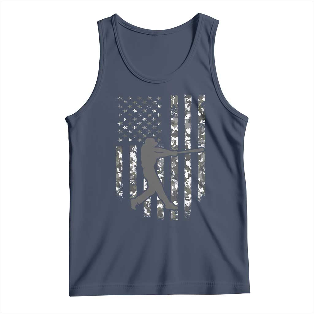 Camo US Flag Baseball Player Tank Top Retro Camouflage American Flag Patriotic TS10 Navy Print Your Wear