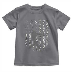 Camo US Flag Baseball Player Toddler T Shirt Retro Camouflage American Flag Patriotic TS10 Charcoal Print Your Wear
