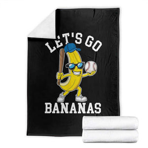 Funny Banana Throw Blanket Lets Go Bananas TS10 Black Print Your Wear