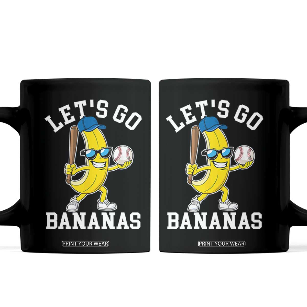 Funny Banana Coffee Mug Lets Go Bananas TS10 Black Print Your Wear