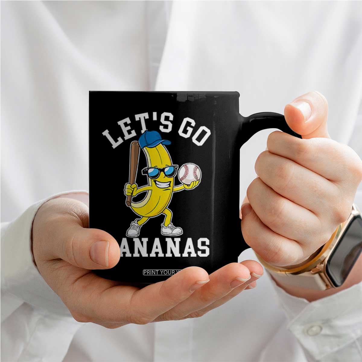 Funny Banana Coffee Mug Lets Go Bananas TS10 Print Your Wear
