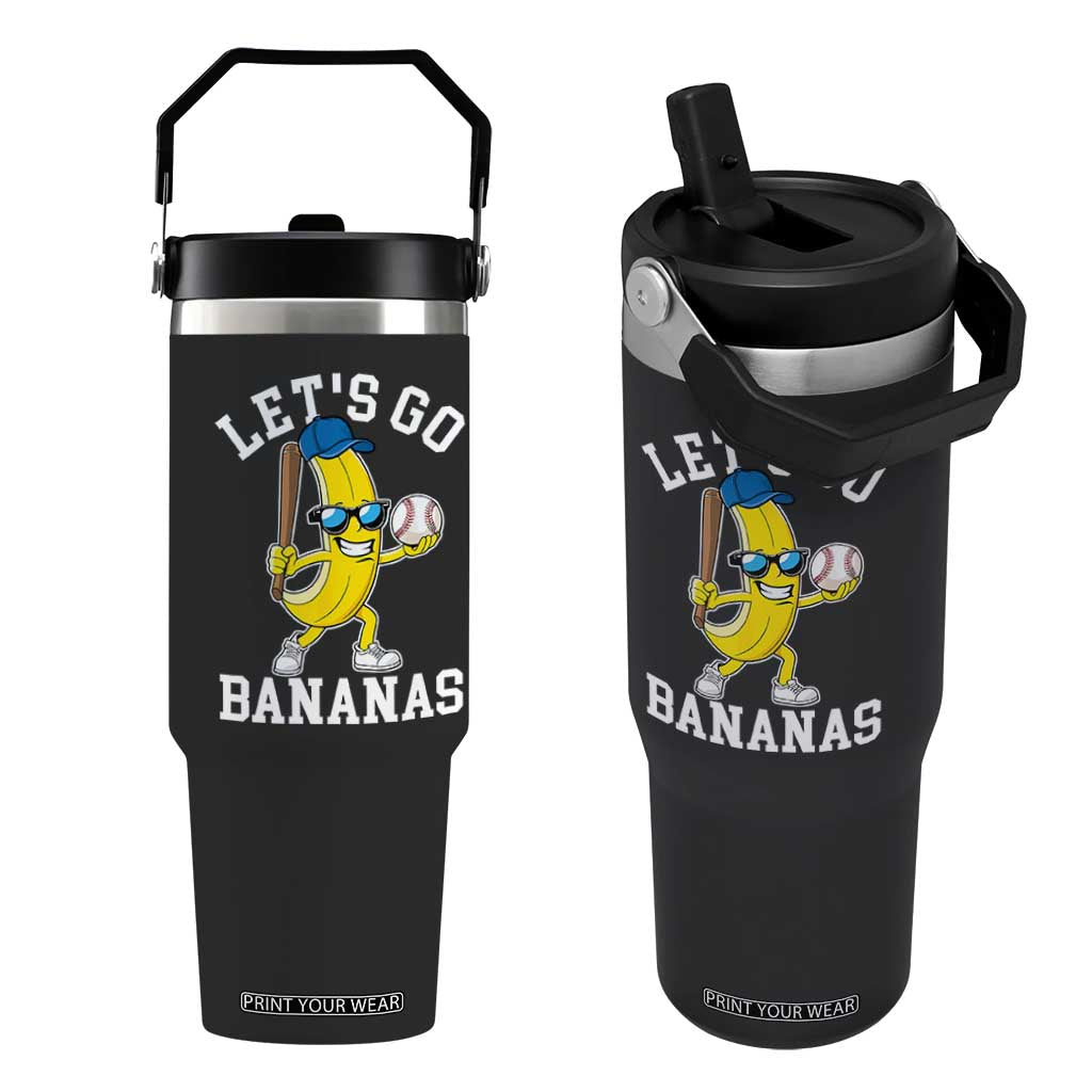 Funny Banana Flip Straw Tumbler Lets Go Bananas TS10 One Size: 30 oz Black Print Your Wear