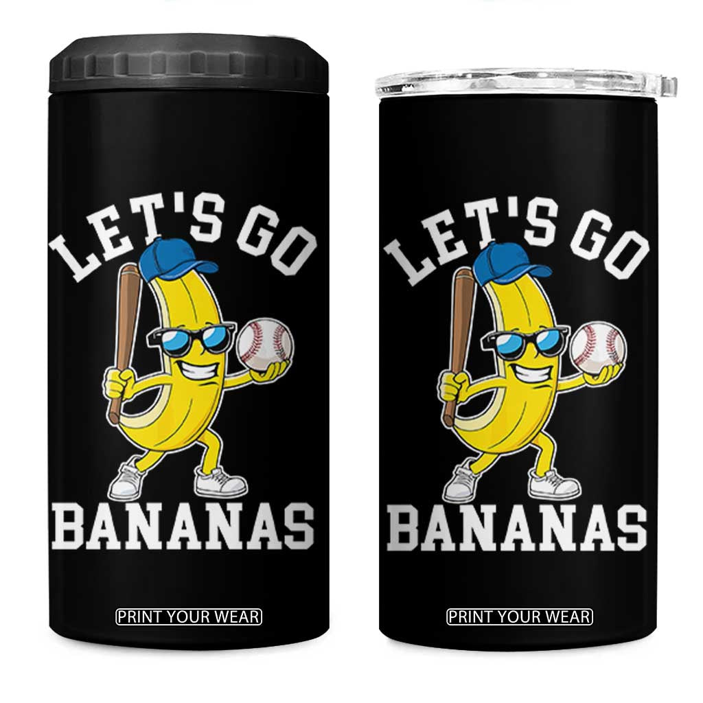Funny Banana 4 in 1 Can Cooler Tumbler Lets Go Bananas TS10 One Size: 16 oz Black Print Your Wear