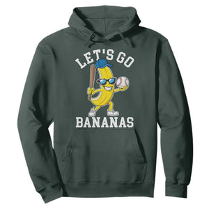 Funny Banana Hoodie Lets Go Bananas TS10 Dark Forest Green Print Your Wear