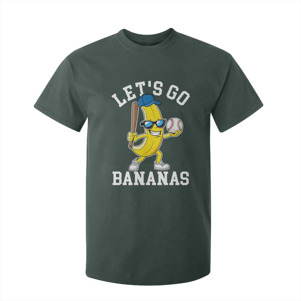 Funny Banana T Shirt For Kid Lets Go Bananas TS10 Dark Forest Green Print Your Wear