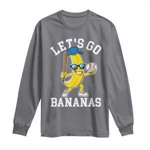 Funny Banana Long Sleeve Shirt Lets Go Bananas TS10 Charcoal Print Your Wear