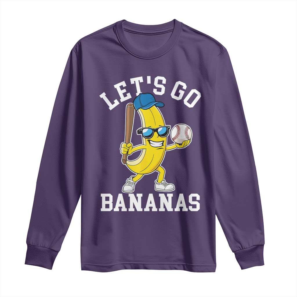 Funny Banana Long Sleeve Shirt Lets Go Bananas TS10 Purple Print Your Wear