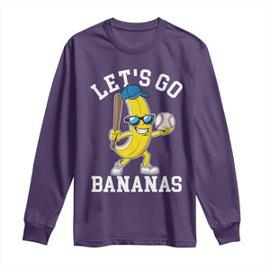 Funny Banana Long Sleeve Shirt Lets Go Bananas TS10 Purple Print Your Wear
