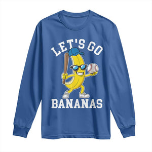 Funny Banana Long Sleeve Shirt Lets Go Bananas TS10 Royal Blue Print Your Wear