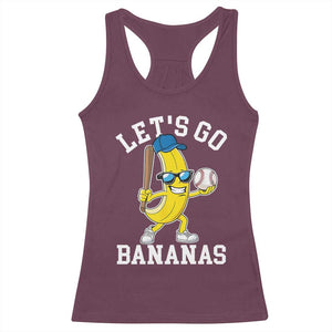 Funny Banana Racerback Tank Top Lets Go Bananas TS10 Maroon Print Your Wear
