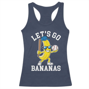 Funny Banana Racerback Tank Top Lets Go Bananas TS10 Navy Print Your Wear