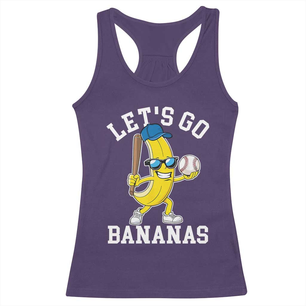 Funny Banana Racerback Tank Top Lets Go Bananas TS10 Purple Print Your Wear