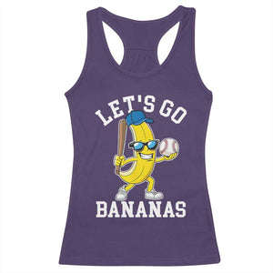 Funny Banana Racerback Tank Top Lets Go Bananas TS10 Purple Print Your Wear