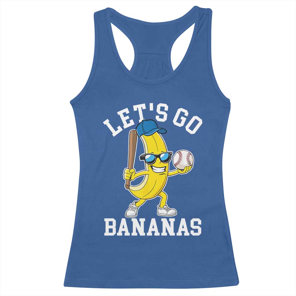 Funny Banana Racerback Tank Top Lets Go Bananas TS10 Royal Blue Print Your Wear