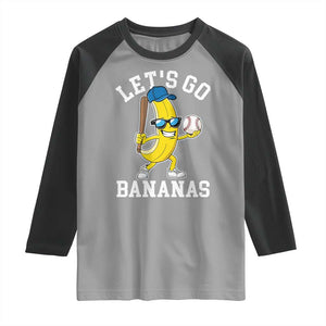 Funny Banana Raglan Shirt Lets Go Bananas TS10 Sport Gray Black Print Your Wear