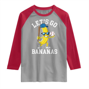 Funny Banana Raglan Shirt Lets Go Bananas TS10 Sport Gray Red Print Your Wear