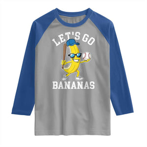 Funny Banana Raglan Shirt Lets Go Bananas TS10 Sport Gray Royal Print Your Wear