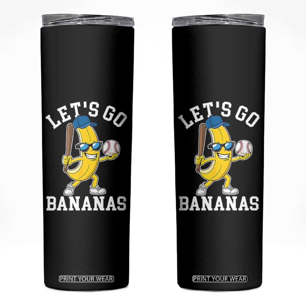 Funny Banana Skinny Tumbler Lets Go Bananas TS10 Black Print Your Wear