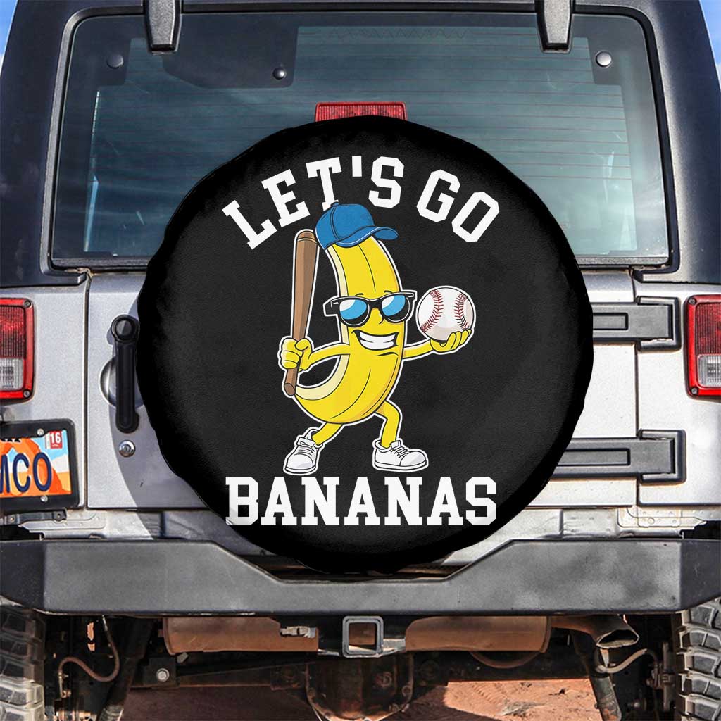 Funny Banana Spare Tire Cover Lets Go Bananas TS10 No hole Black Print Your Wear