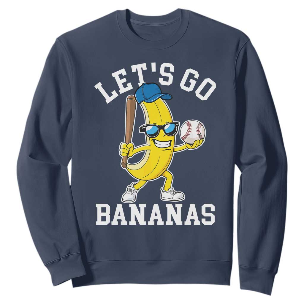 Funny Banana Sweatshirt Lets Go Bananas TS10 Navy Print Your Wear