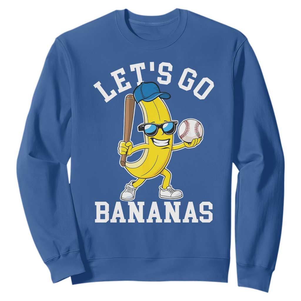 Funny Banana Sweatshirt Lets Go Bananas TS10 Royal Blue Print Your Wear