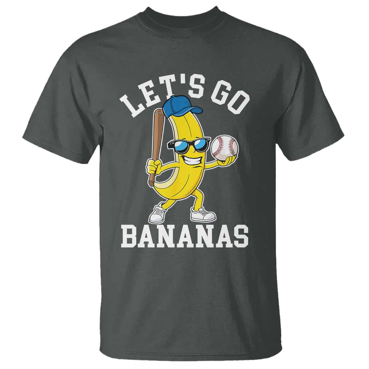 Funny Banana T Shirt Lets Go Bananas TS10 Dark Heather Print Your Wear