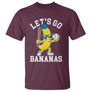 Funny Banana T Shirt Lets Go Bananas TS10 Maroon Print Your Wear