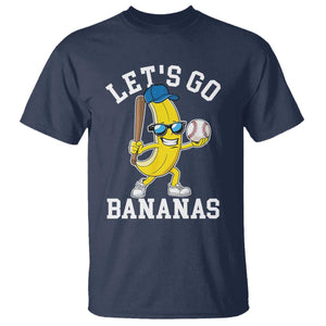 Funny Banana T Shirt Lets Go Bananas TS10 Navy Print Your Wear