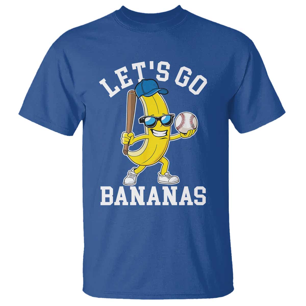 Funny Banana T Shirt Lets Go Bananas TS10 Royal Blue Print Your Wear