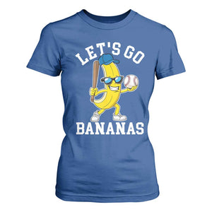 Funny Banana T Shirt For Women Lets Go Bananas TS10 Royal Blue Print Your Wear