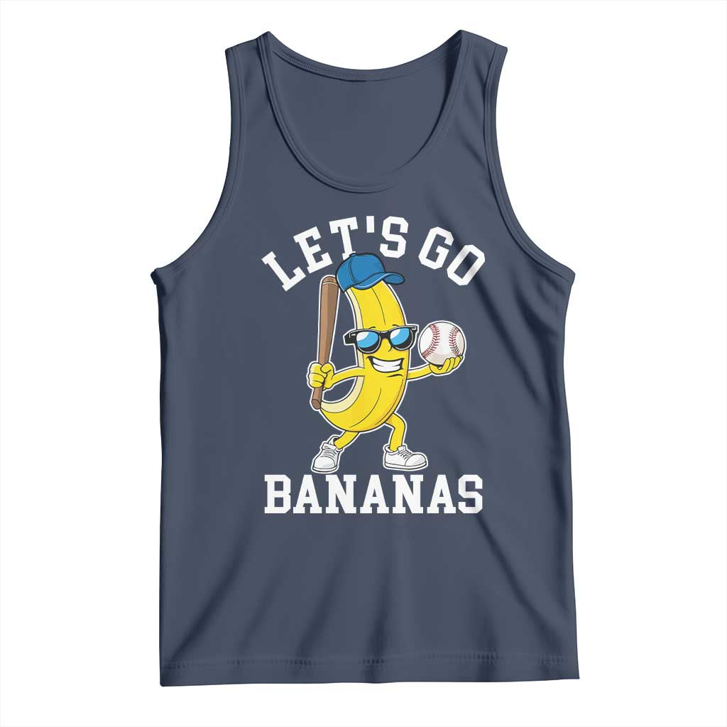Funny Banana Tank Top Lets Go Bananas TS10 Navy Print Your Wear