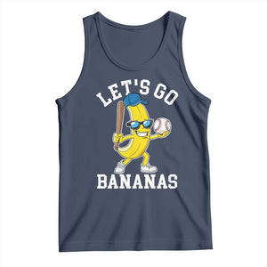 Funny Banana Tank Top Lets Go Bananas TS10 Navy Print Your Wear