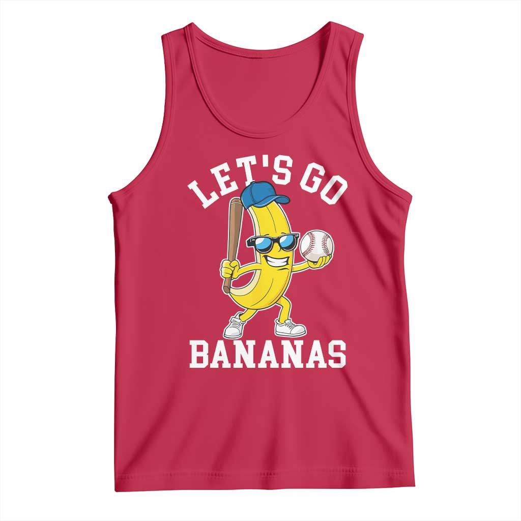 Funny Banana Tank Top Lets Go Bananas TS10 Red Print Your Wear
