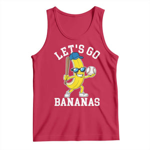 Funny Banana Tank Top Lets Go Bananas TS10 Red Print Your Wear