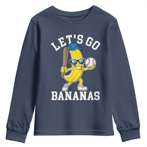 Funny Banana Youth Sweatshirt Lets Go Bananas TS10 Navy Print Your Wear