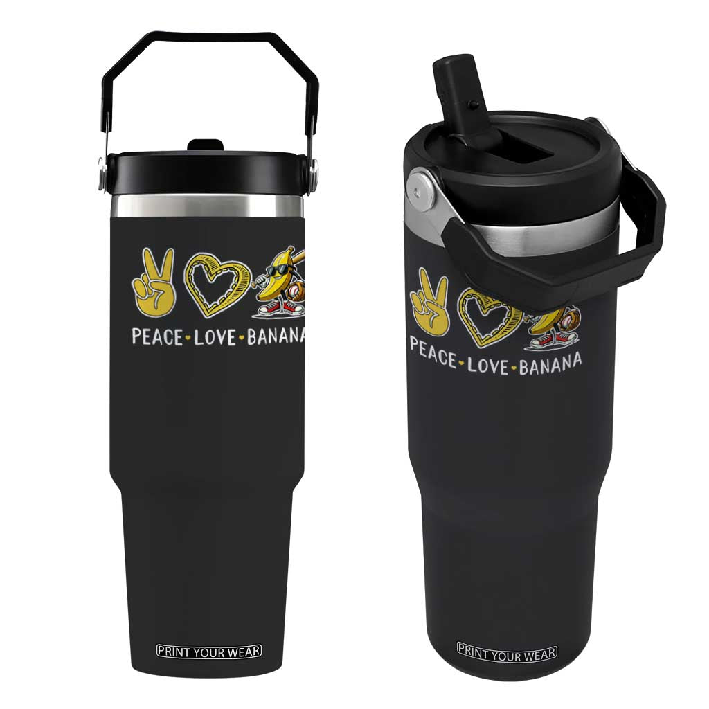 Funny Love Bananas Flip Straw Tumbler Cute Banana Gifts TS10 One Size: 30 oz Black Print Your Wear
