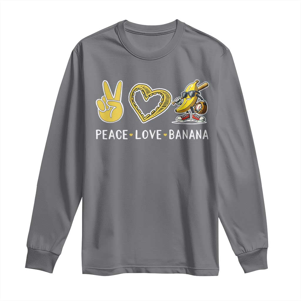 Funny Love Bananas Long Sleeve Shirt Cute Banana Gifts TS10 Charcoal Print Your Wear