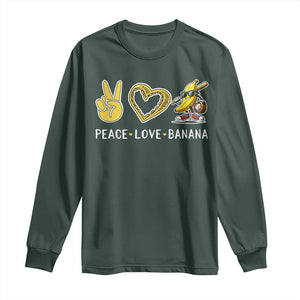 Funny Love Bananas Long Sleeve Shirt Cute Banana Gifts TS10 Dark Forest Green Print Your Wear
