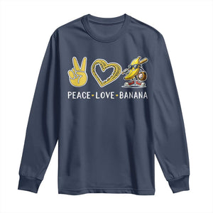Funny Love Bananas Long Sleeve Shirt Cute Banana Gifts TS10 Navy Print Your Wear