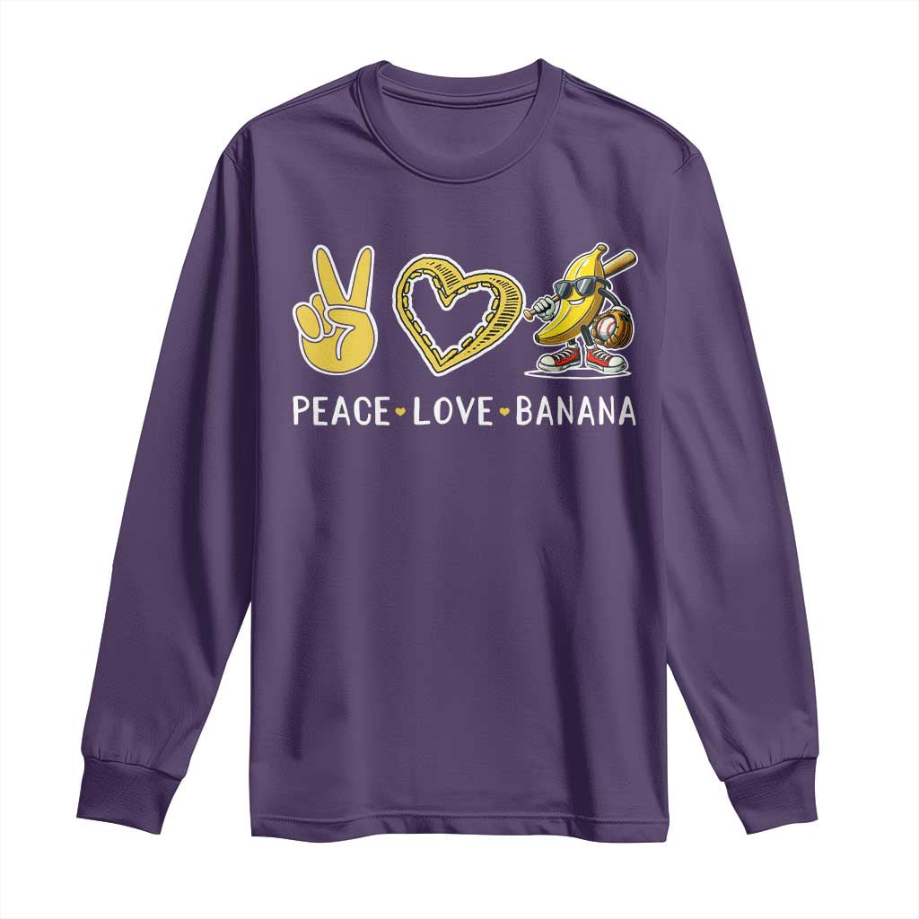 Funny Love Bananas Long Sleeve Shirt Cute Banana Gifts TS10 Purple Print Your Wear