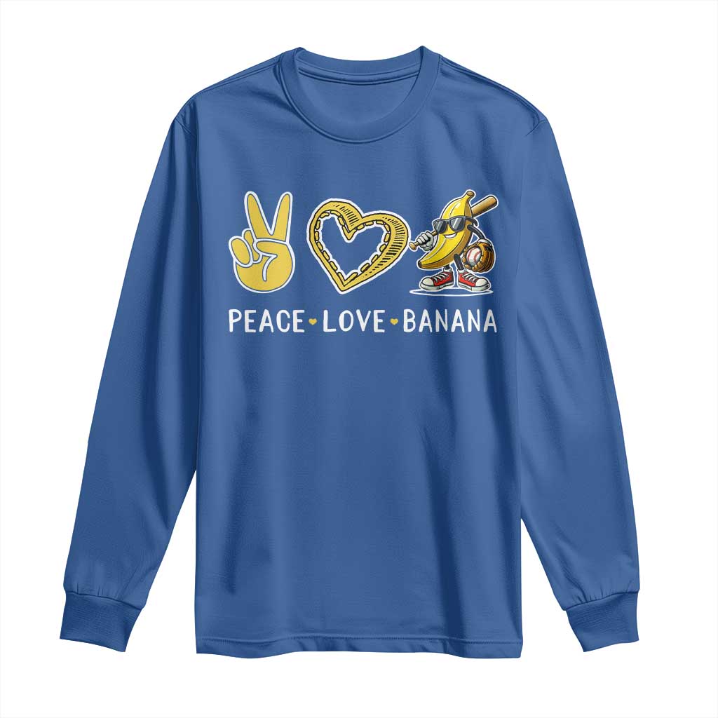 Funny Love Bananas Long Sleeve Shirt Cute Banana Gifts TS10 Royal Blue Print Your Wear