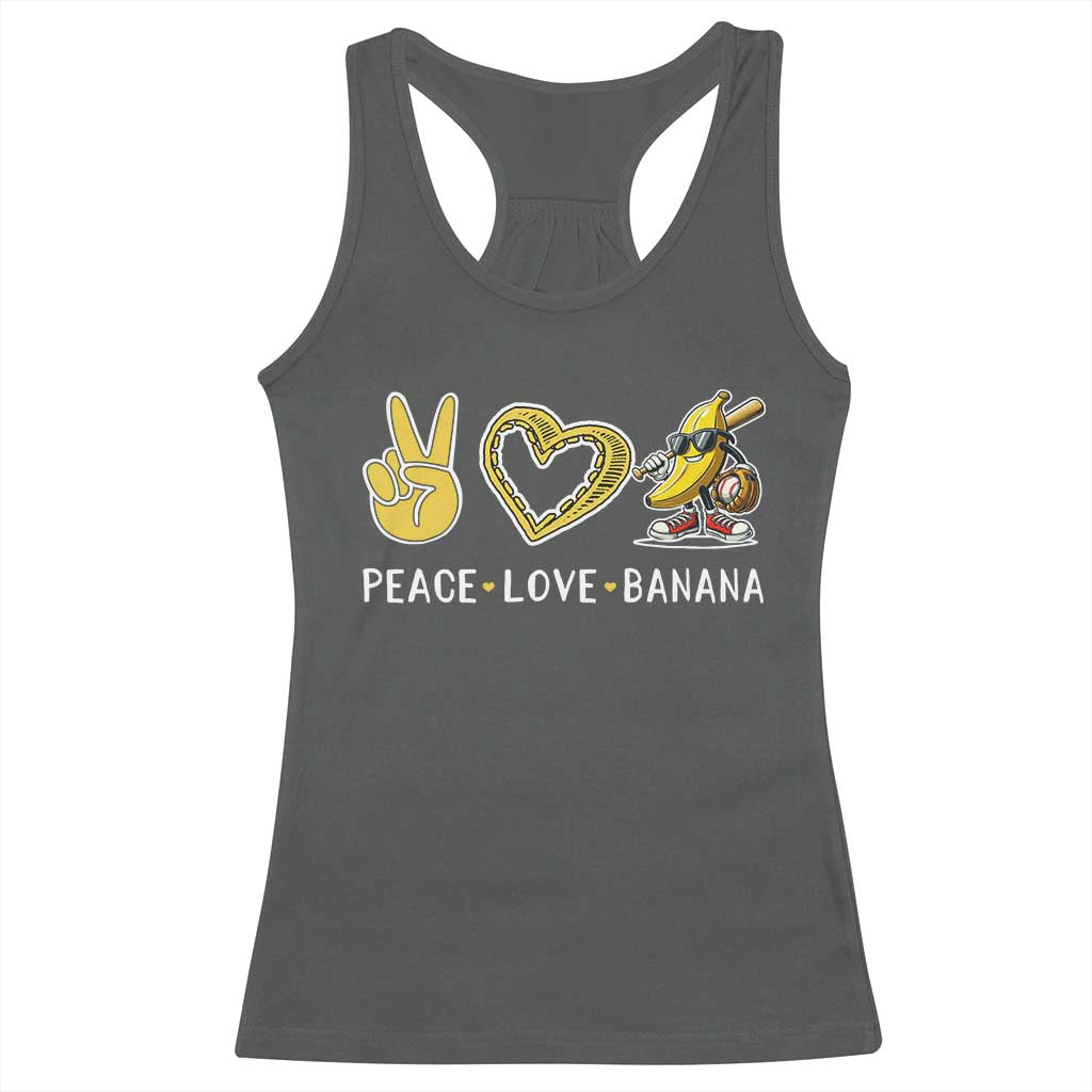 Funny Love Bananas Racerback Tank Top Cute Banana Gifts TS10 Dark Heather Print Your Wear