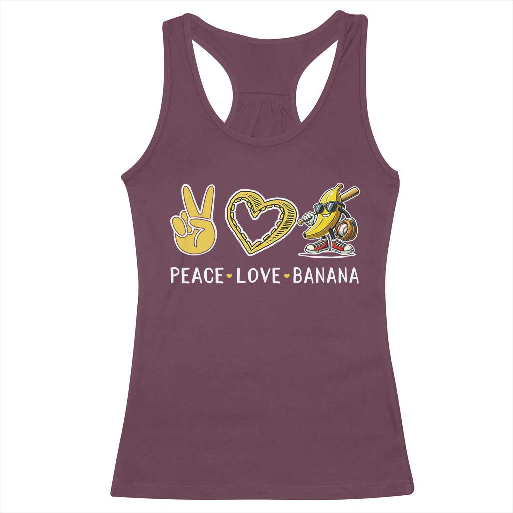 Funny Love Bananas Racerback Tank Top Cute Banana Gifts TS10 Maroon Print Your Wear