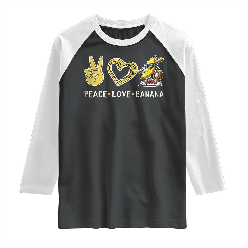 Funny Love Bananas Raglan Shirt Cute Banana Gifts TS10 Black White Print Your Wear