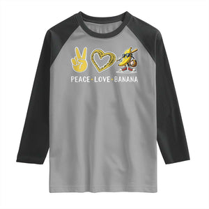 Funny Love Bananas Raglan Shirt Cute Banana Gifts TS10 Sport Gray Black Print Your Wear