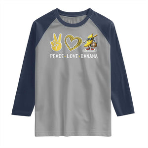 Funny Love Bananas Raglan Shirt Cute Banana Gifts TS10 Sport Gray Navy Print Your Wear