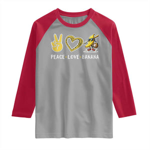 Funny Love Bananas Raglan Shirt Cute Banana Gifts TS10 Sport Gray Red Print Your Wear