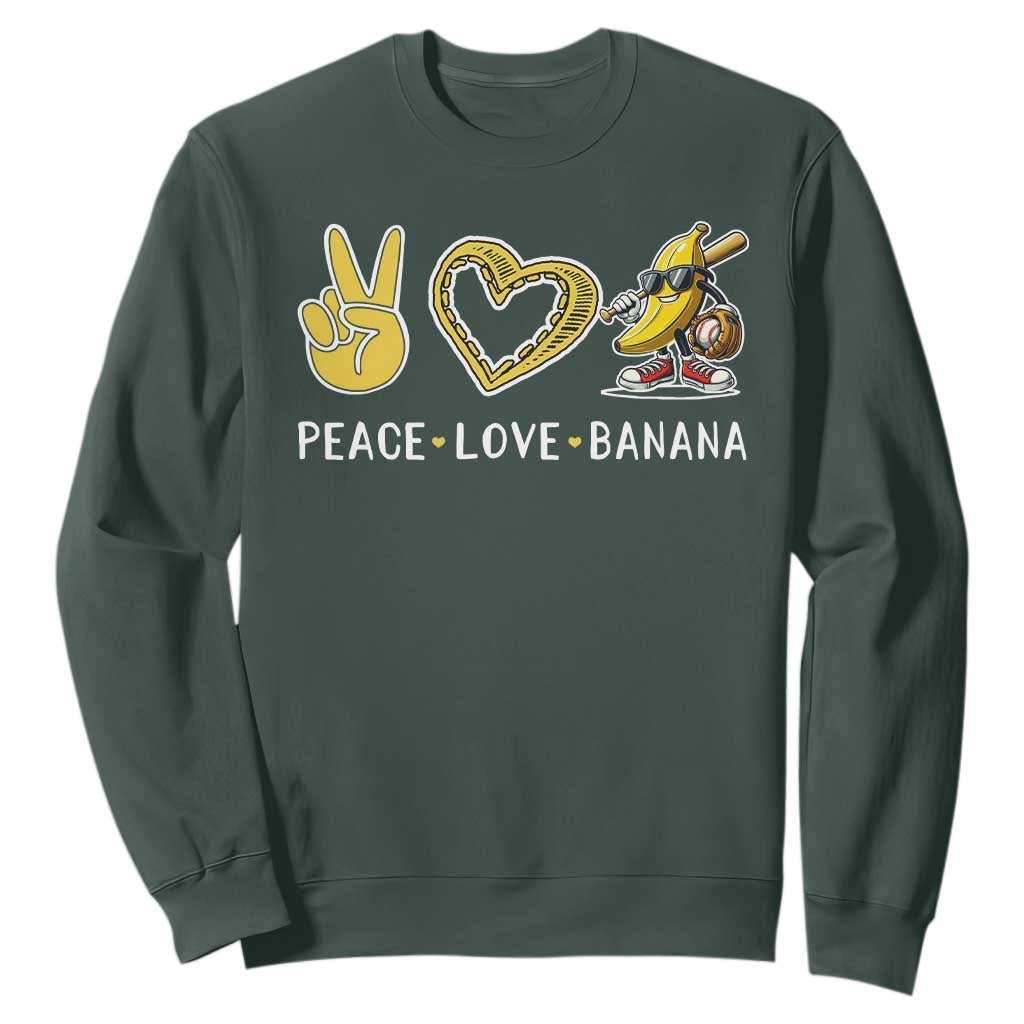 Funny Love Bananas Sweatshirt Cute Banana Gifts TS10 Dark Forest Green Print Your Wear